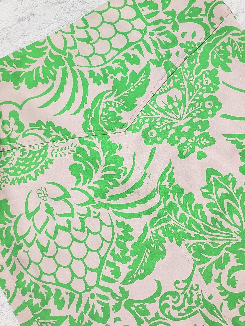 Diane von Furstenberg Harleena Silk Blend Skirt Women's 6 Green / Beige Floral - Picture 7 of 10